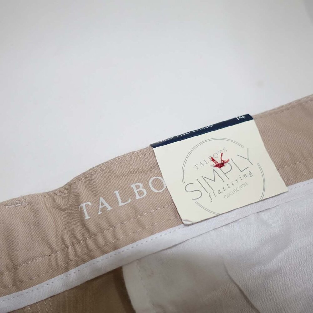 Talbots Women's The Weekend Chino Pants Size 14 NWT Beige Dachshund Dog Print - Picture 5 of 11
